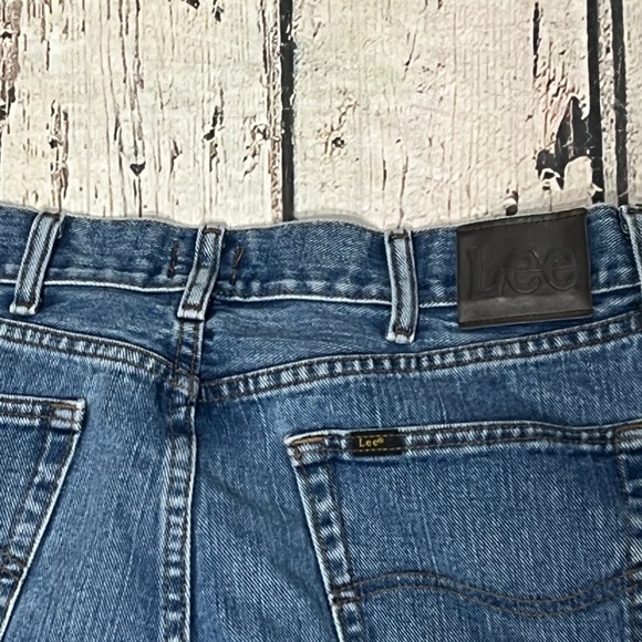 Lee Blue Denim Jeans Mens Pants Distressed Cowboy - Picture 6 of 10